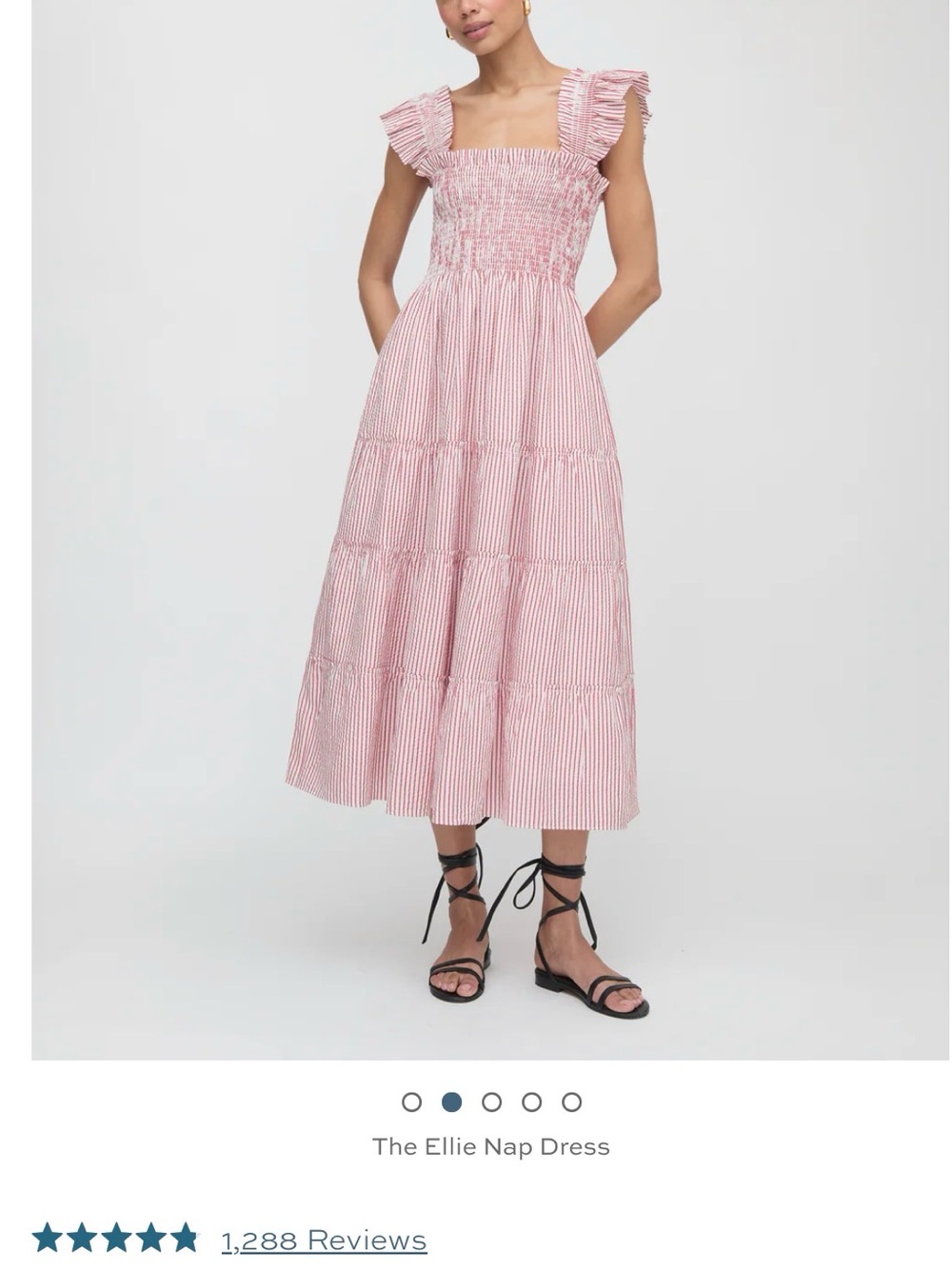 Ellie Nap dress in red ticking (sold out)